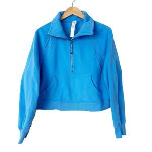 Lululemon Blue Scuba Oversized Funnel Neck Half Zip Sz M/L
